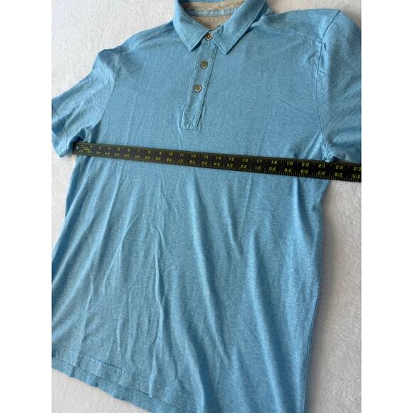 Tommy Bahama Linen Cotton Polo Men Size Large Soft Blue Golf Casual Collar Shirt - Picture 3 of 7
